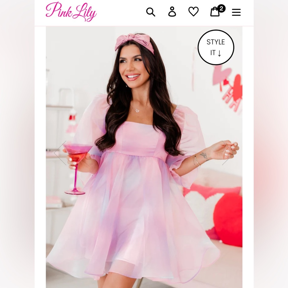 Pink Lily “love made me crazy” tulle dress Medium